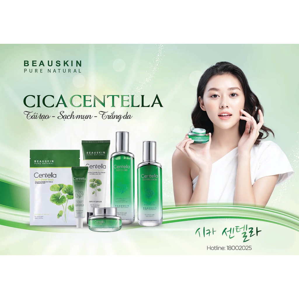 Nước hoa hồng trắng da, nâng cơ, chống nhăn từ thảo dược BEAUSKIN CICA CENTALLE Hàn quốc 120ml/Chai- HÀNG CHÍNH HÃNG