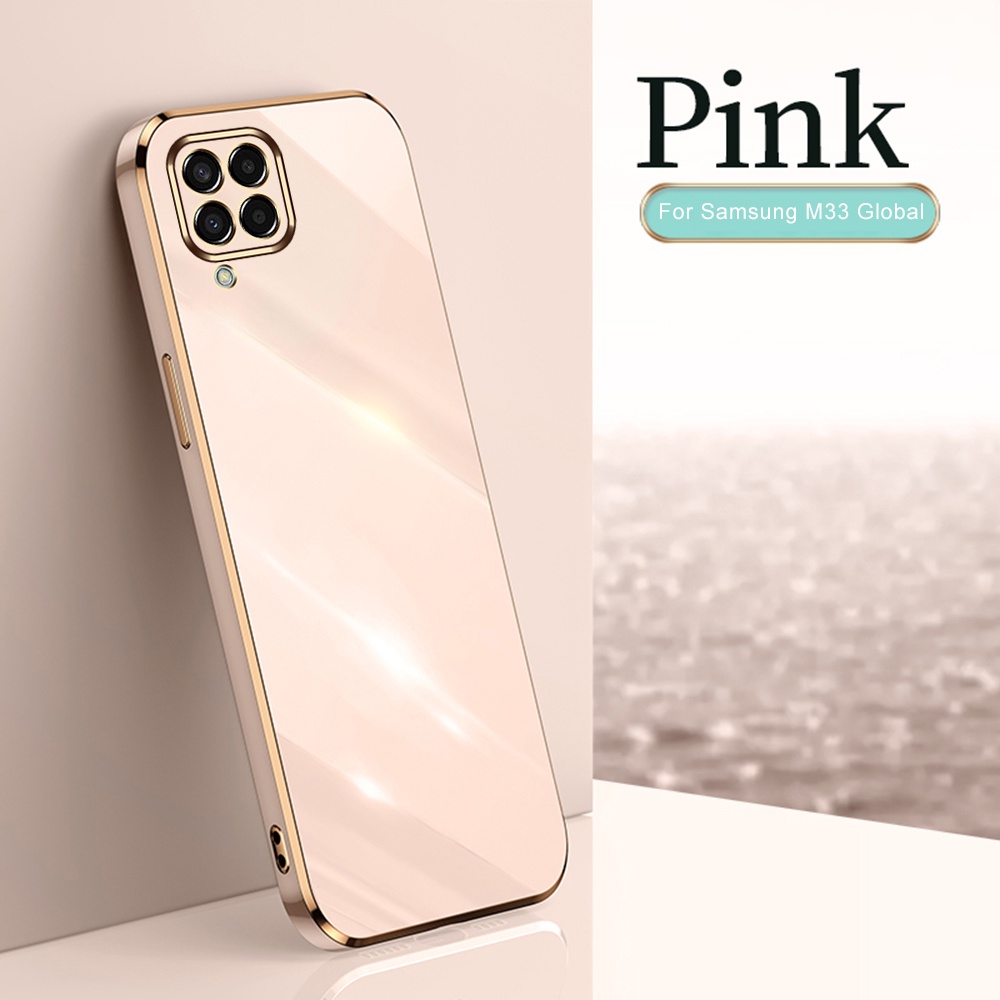 Ốp Điện Thoại TPU Dẻo Vuông Mạ Màu Samsung Galaxy M33 Sumsung M33 M53 M23 M13 2022 M 33 5G SM-M336B 6.6"