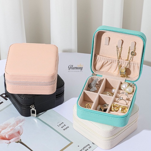 Hộp đựng trang sức mini nhám Da TPU H9, hộp đựng phụ kiện dáng vuông Harmony
