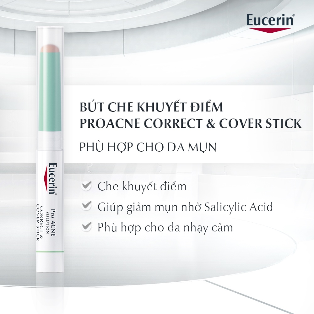 Bút Giảm Mụn &amp; Che Khuyết Điểm Eucerin ProAcne Correct &amp; Cover Stick 2g