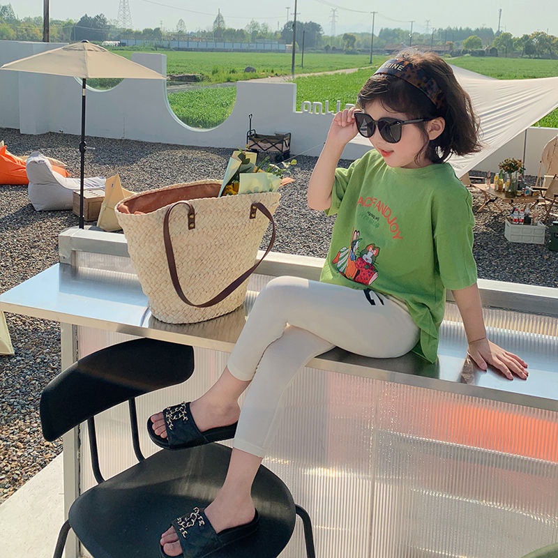 [Vận Chuyển Nhanh] Quần Legging Ôm Dáng Mỏng Thoải Mái Hợp Thời Trang Mùa Hè Phong Cách Phương Tây Cho Bé Gái