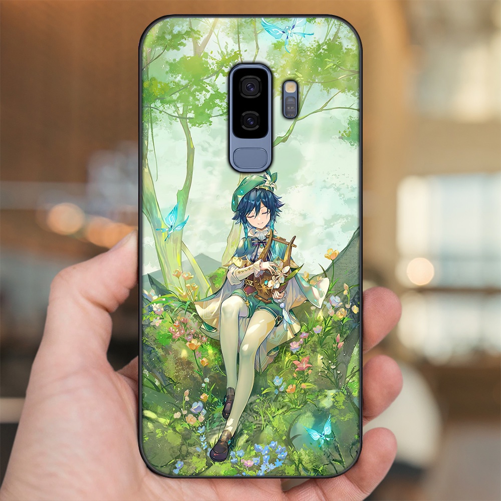 Ốp lưng Samsung S9 Plus viền đen in hình Venti Genshin Impact