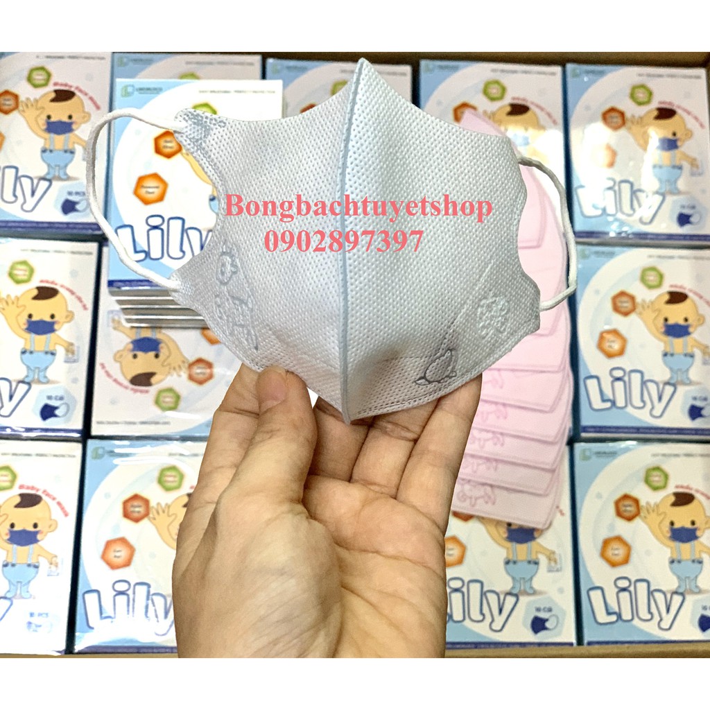 Combo 3 hộp Khẩu trang Lily cho bé ( 30 cái ) - Mẫu Logo LiLy mới