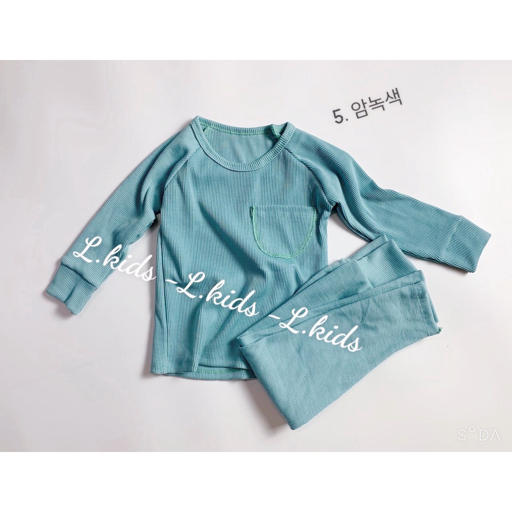 Bộ dài tay thun gân tăm Minky Mom quần cạp cao dày dặn cho bé trai bé gái từ 6-17kg