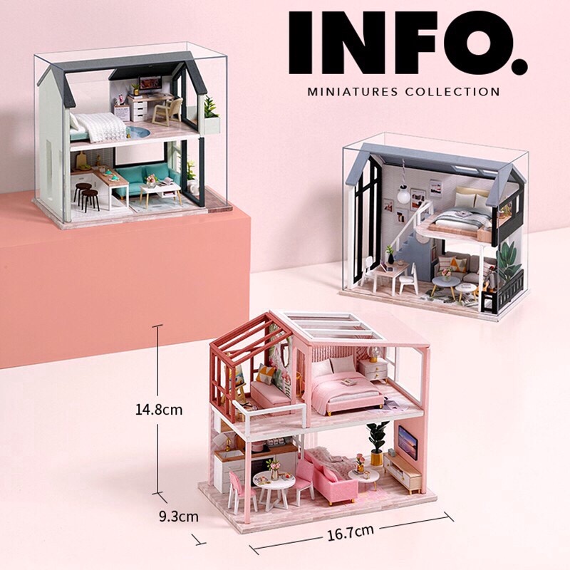 Mô Hình Lắp Ráp Nhà Búp Bê DIY - Biệt Thự Phong Cách Bắc Âu