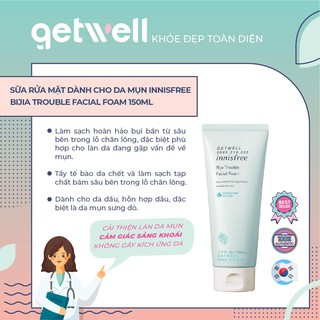 Sữa Rửa Mặt Innisfree Bija Trouble Facial Foam 150ml
