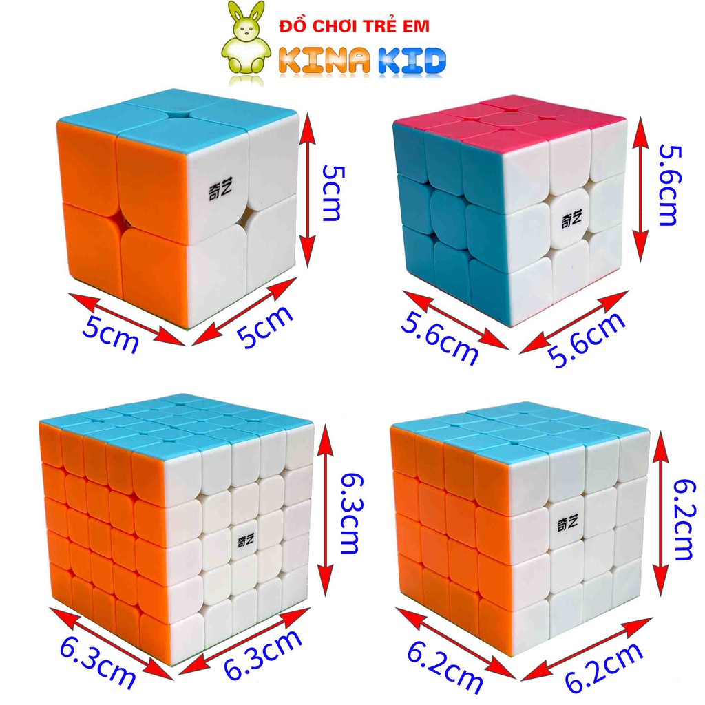 Rubik 3x3 QiYi Warrior S,2x2 Enlighten,4x4 QiYuan,5x5 KaiZheng,Magic Cube Rubic Stickerless, Trơn Mượt, Bẻ Góc Cực Tốt