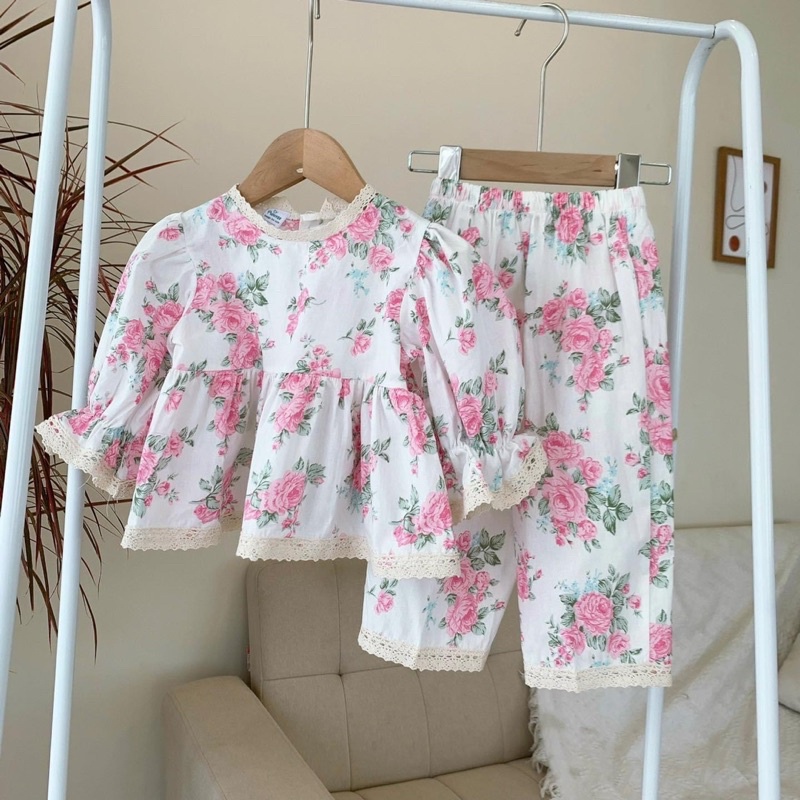 vải thô cotton hoa mới siêu vintage