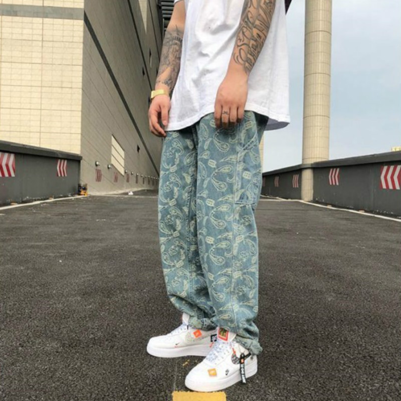 Quần jeans dài ống suông phong cách Hip hop thời trang cá tính cho nam | BigBuy360 - bigbuy360.vn