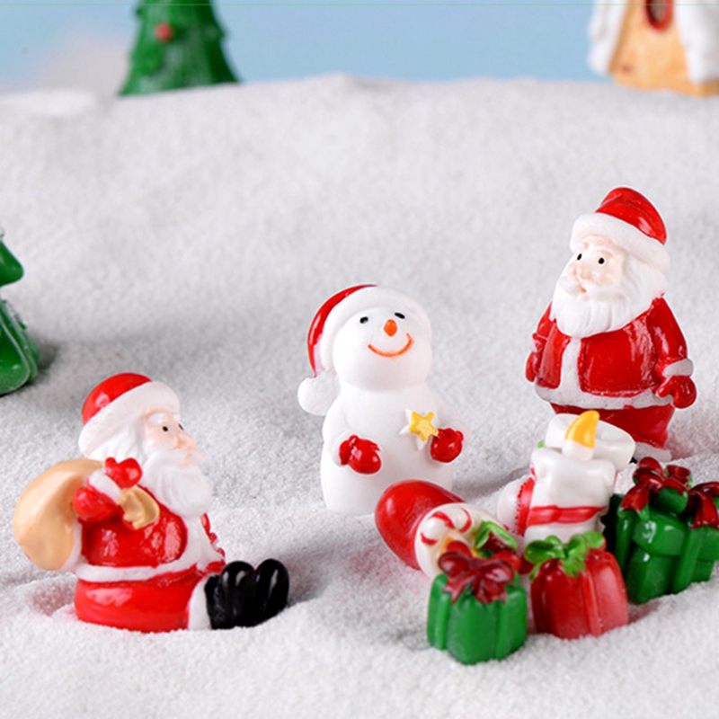 Mô hình ông già noel / người tuyết mini bằng nhựa trang trí tiểu cảnh dễ thương