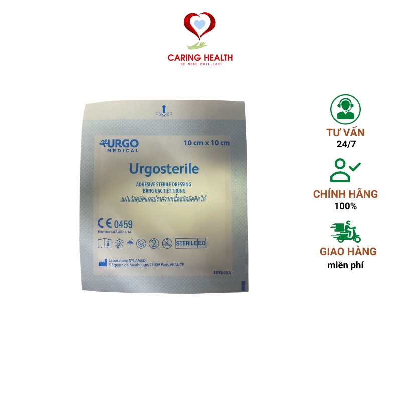 Băng keo có gạc vô trùng, băng cá nhân bảng lớn Urgo Sterile/Urgosterile 100 x 100mm