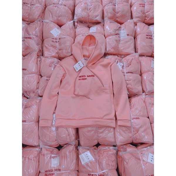 🍃🍃ÁO NỈ HỒNG HOODIE THÊU CHỮ 🍃🍃