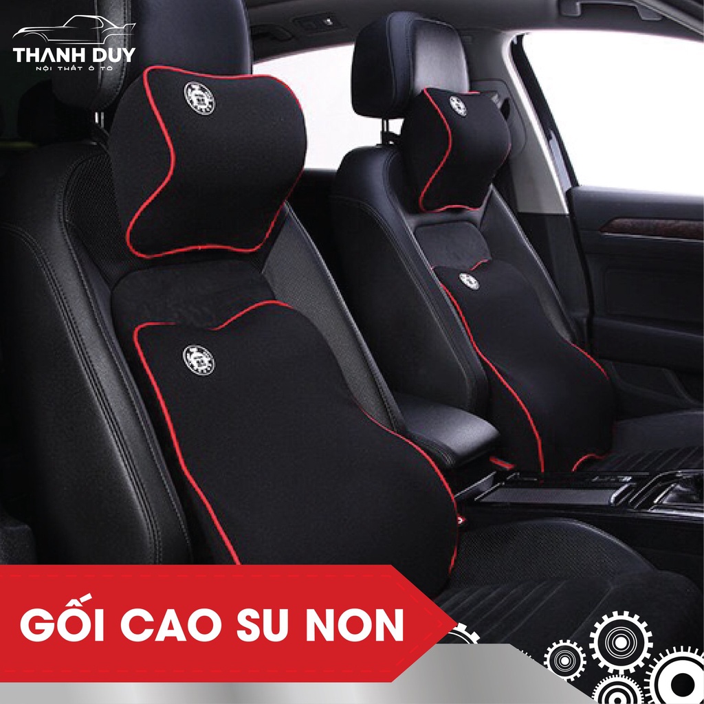Bộ tựa lưng + gối cao su mềm dùng trên ghế ô tô ghế văn phòng