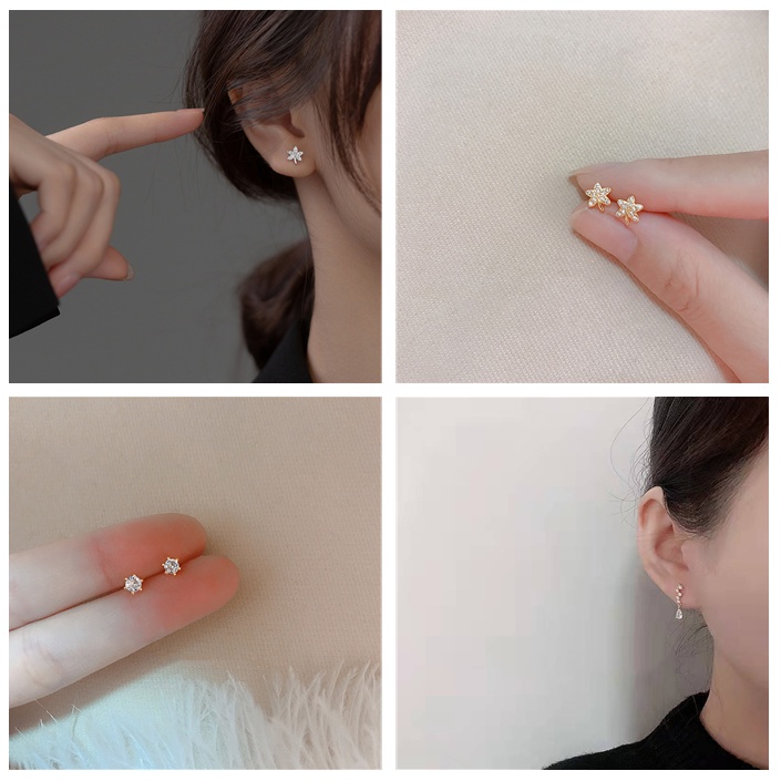 Bông Tai Hình Lá Phong Đơn Giản Thời Trang Dành Cho Nữ