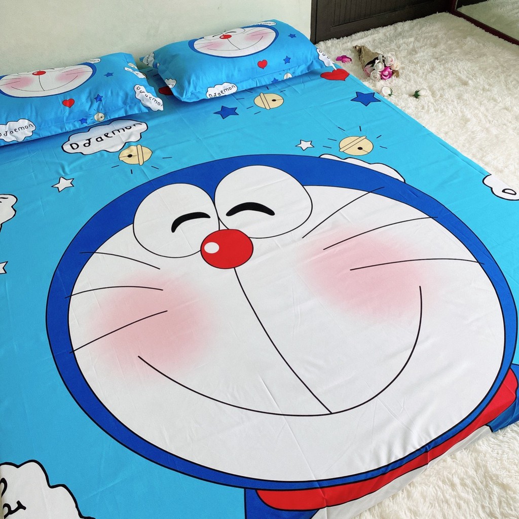 Ga gối hoạt hình - Set ga gối cotton hoạt hình cho bé Cotton Tina - DORAEMON DỄ THƯƠNG