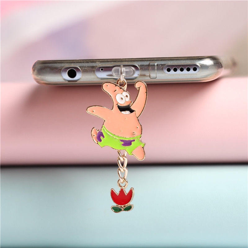 Nút Cắm Chống Bụi Hình SpongeBob Cho Cổng Sạc Điện Thoại Di Động