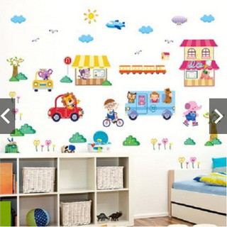 Decal Dán Tường Khu Phố Hạnh Phúc