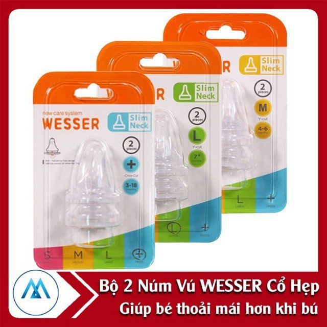 [CHÍNH HÃNG] - Bình sữa Wesser Nano Silver cổ nhỏ mẫu mới 60ml, 140ml, 250ml mẫu mới 2020