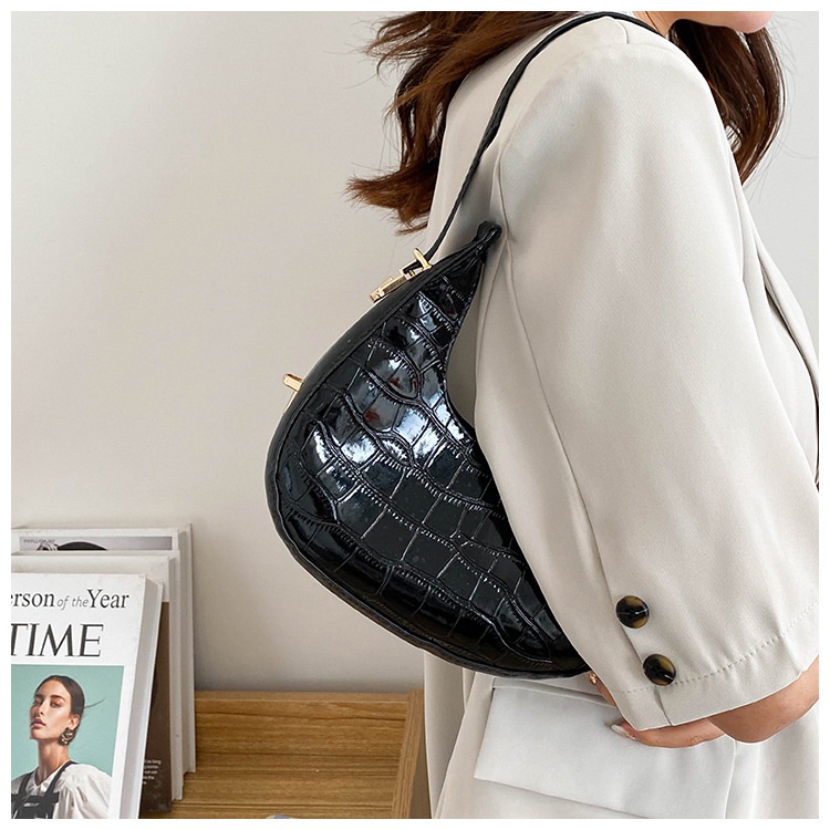 Túi đeo chéo JASMIN NOIR họa tiết da cá sấu thiết kế đơn giản thời trang cho nữ