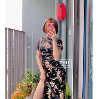 🔥[HOT]🔥 Đầm body sườn xám hoạ tiết xịn xò y hình