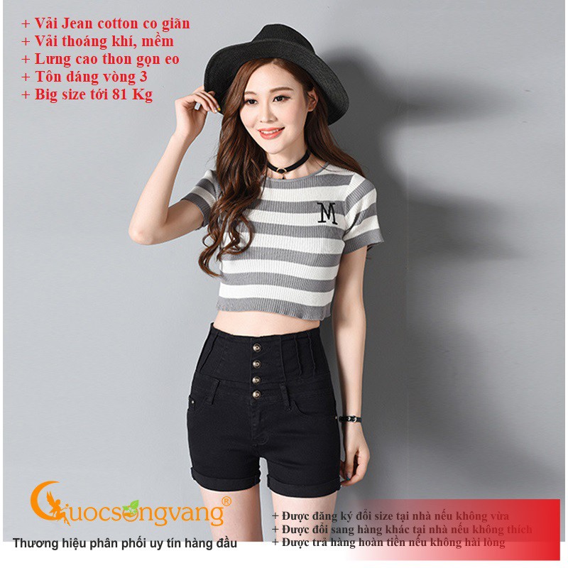 Quần short nữ thắt dây quần short jean lưng cao GLQ066 Cuocsongvang