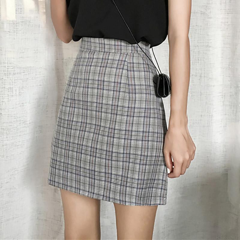 Chân váy chữ A lưng cao họa tiết sọc caro thời trang | BigBuy360 - bigbuy360.vn