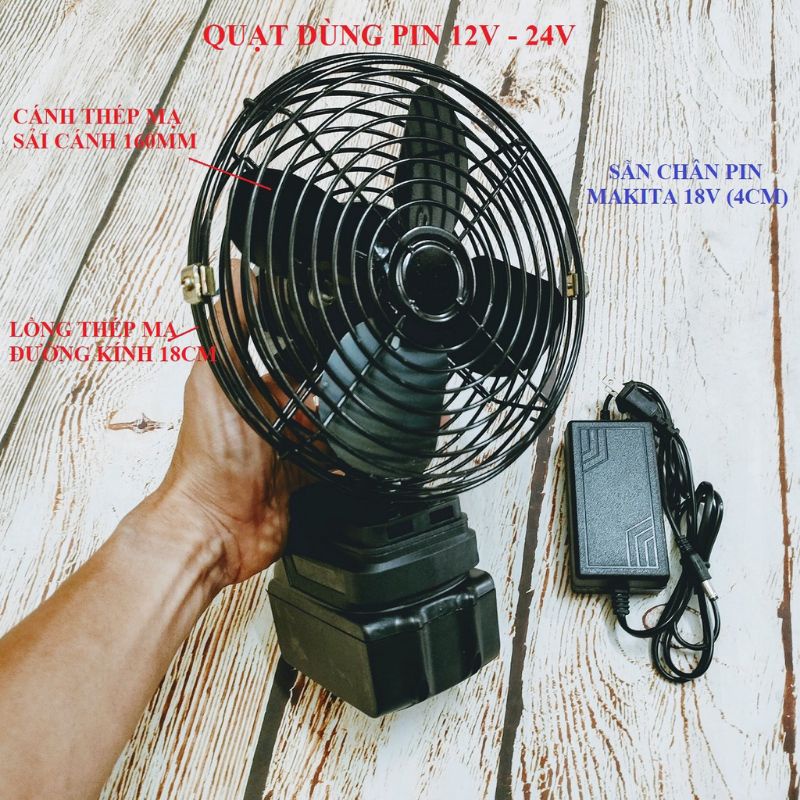 KM Quạt Chạy Pin Makita 8 inch , xài chung Pin Makita 14,4V -21V