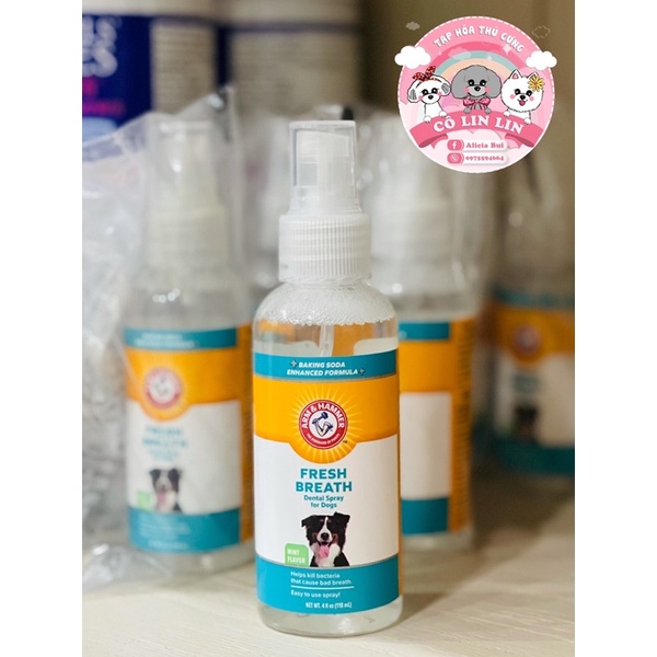 Xịt hôi miệng và làm trắng răng cho cún Arm & Hammer 118ml