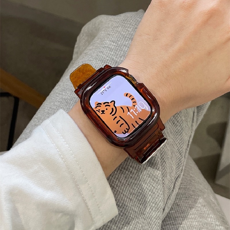Ốp Silicone Trong Suốt Kiểu Dáng Thể Thao Mới Cho Apple Watch 7 6 SE 5 4 3 2 iwatch 45mm 41mm 40mm 44mm 42mm 38mm