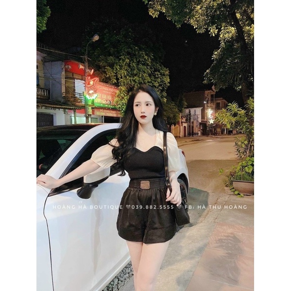 Áo kiểu u ngực phối tay lụa bigsize 55-90kg (hình thật bao gọn)