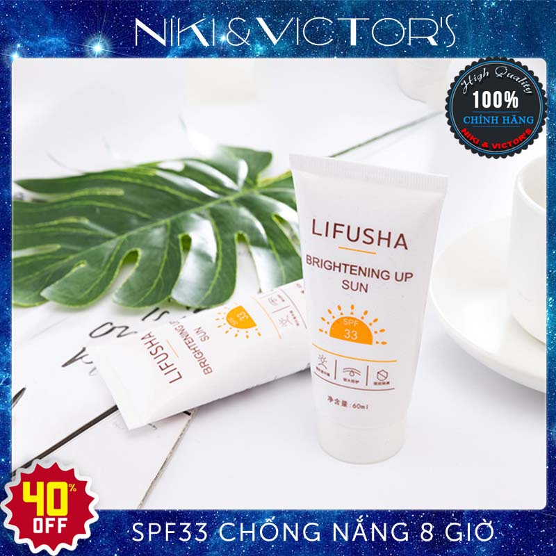 Kem Chống Nắng LIFUSHA SPF 33 Dưỡng Da Nâng Tone Bảo Vệ Khỏi Tia UV  PA+++ Dưỡng Ẩm 60ml