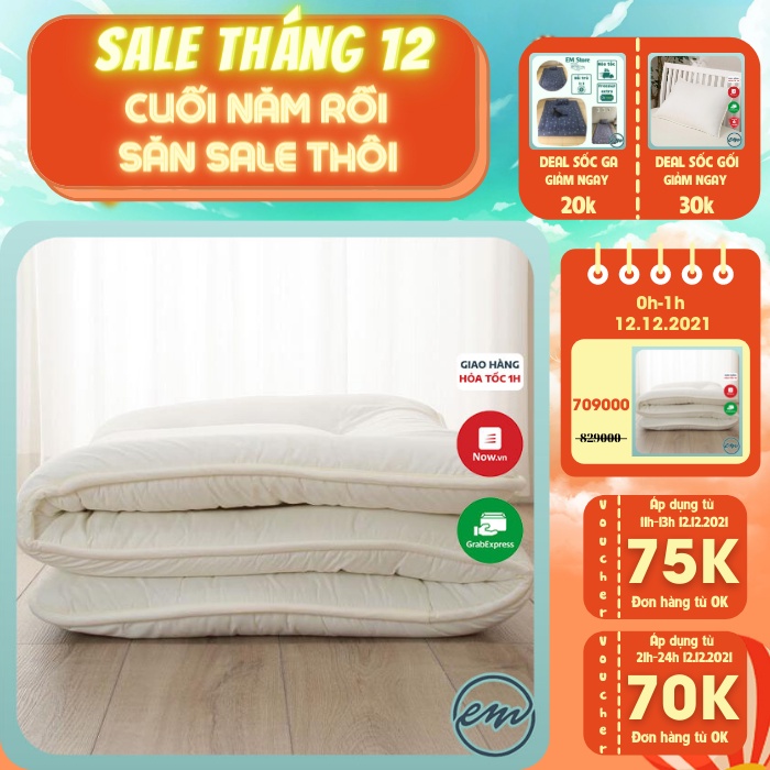 Topper nệm xuất Nhật kích thước 1,8m.2m, trải giường, trải sàn, ngủ văn phòng, êm ái, thuận tiện