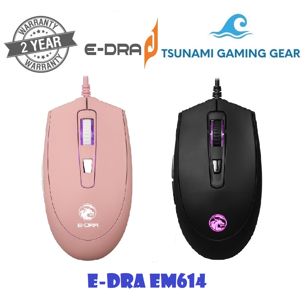 [Mã SKAMSALE03 giảm 10% đơn 200k] Chuột E-Dra EM614 RGB Pink/ Black BH 2 năm chính hãng