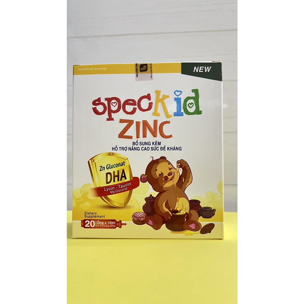 Hộp 20 ống Speckid zinc bổ sung kẽm hỗ trợ nâng cao sức đề kháng cho bé