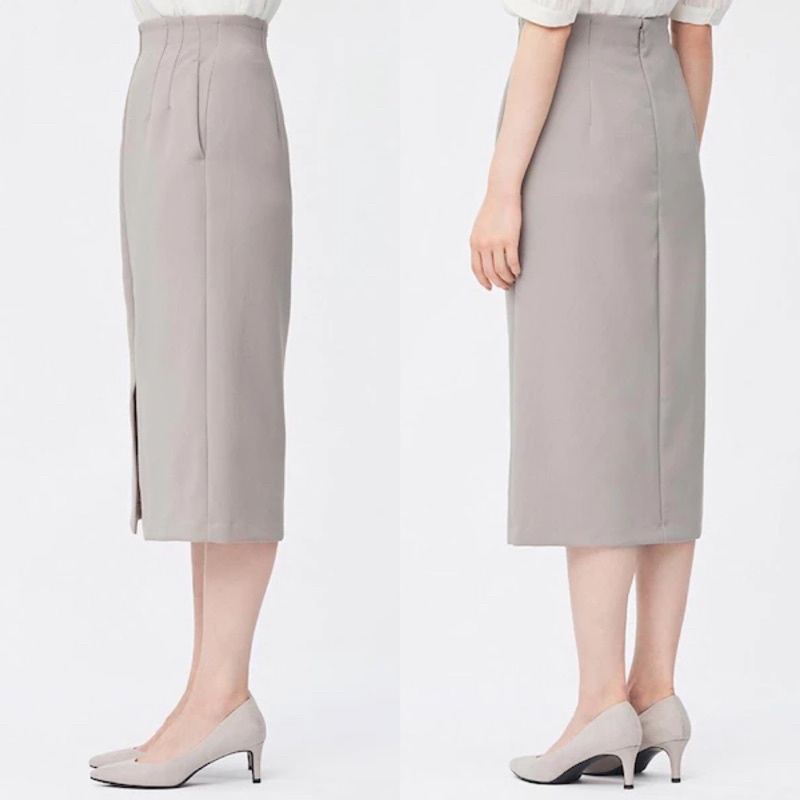 Chân váy bút chì xẻ trước duyên dáng, thanh lịch của GU - Nhật