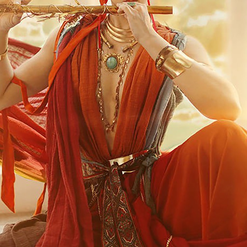 Kiềng cổ 3 tầng, vòng cổ tịnh độ phụ kiện đôn hoàng phong cách boho, Mông Cổ - Tây Tạng
