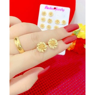 Bông tai nữ mạ vàng 24K, bông tai cưới bền màu - Bao hoàn tiền, bao đổi trả trong 07 ngày