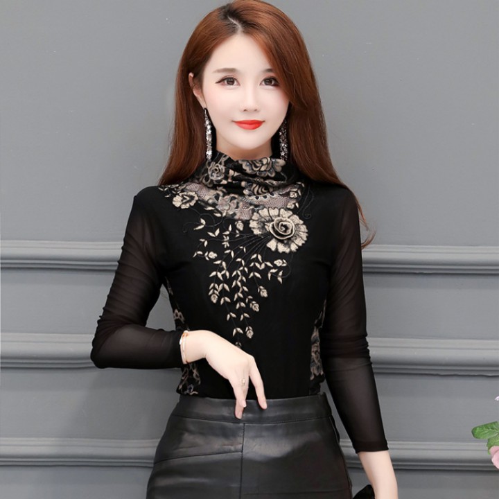 Áo kiểu nữ thêu họa tiết 3D style Hàn Quốc_Hàng Nhập