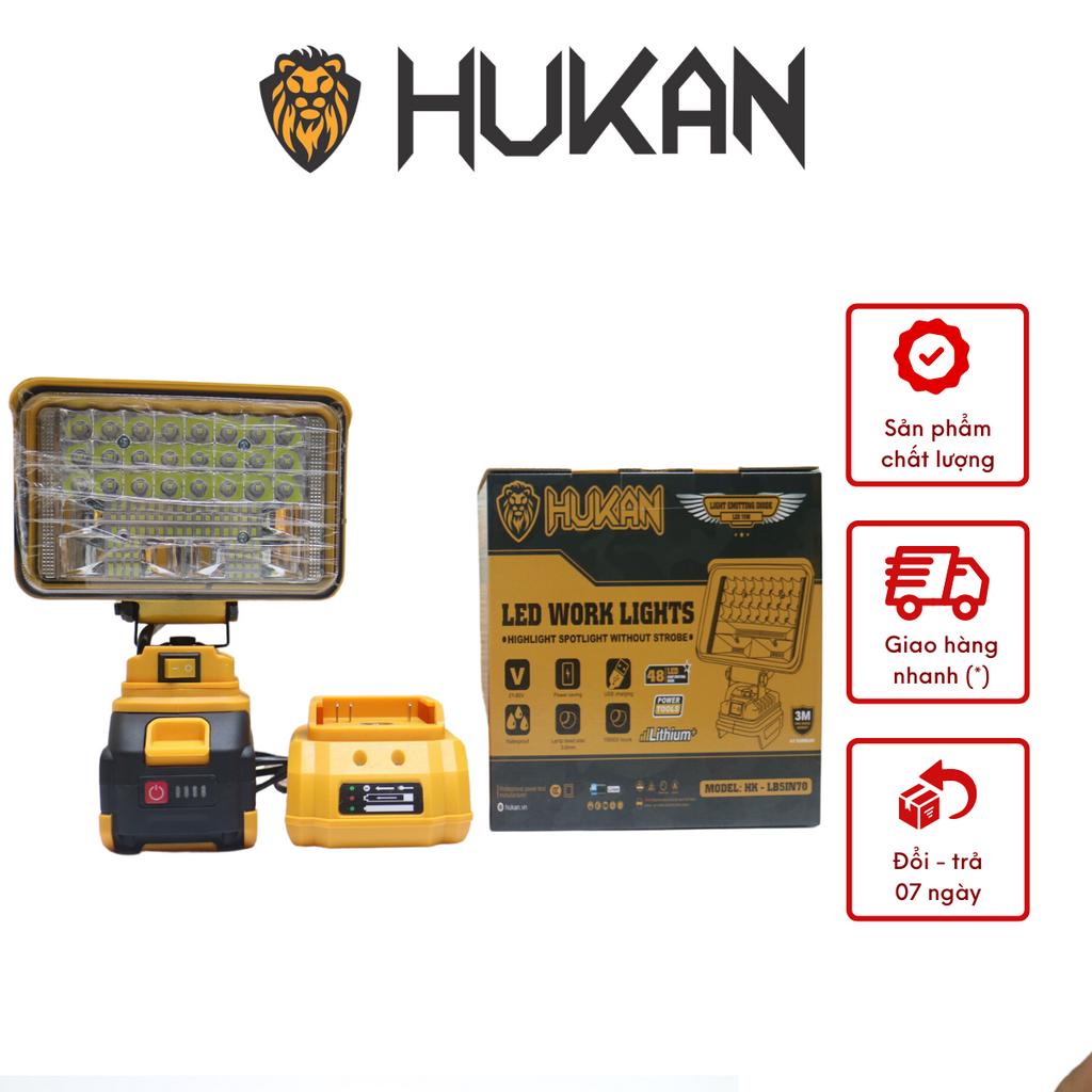 Thân bóng đèn pin LED HUKAN HK-LB4IN70 + Pin 10 cell HUKAN 3.0ah siêu sáng sử dụng chân pin phổ thông 70W