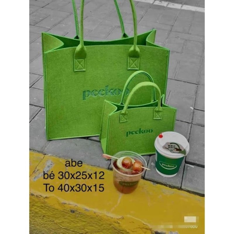 Túi Xách Tay Nữ Bản To Xanh Lá PEKOO Nội Địa Trung Hot Trend 2022 Túi Tote Đeo Vai Thời Trang Đơn Giản