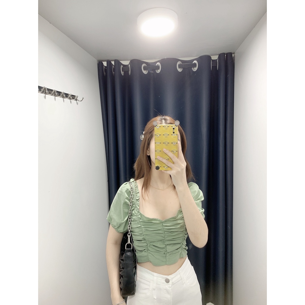 ÁO CROPTOP NỮ XẾP NHÚN NGỰC