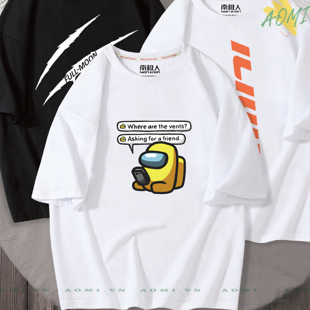 ÁO THUN UNISEX GAME AMONG US VENTS YELLOW TAY NGẮN TAY LỠ AOMIVN NAM NỮ GIA ĐÌNH CẶP ĐÔI AOMI CHẤT LƯỢNG CAO