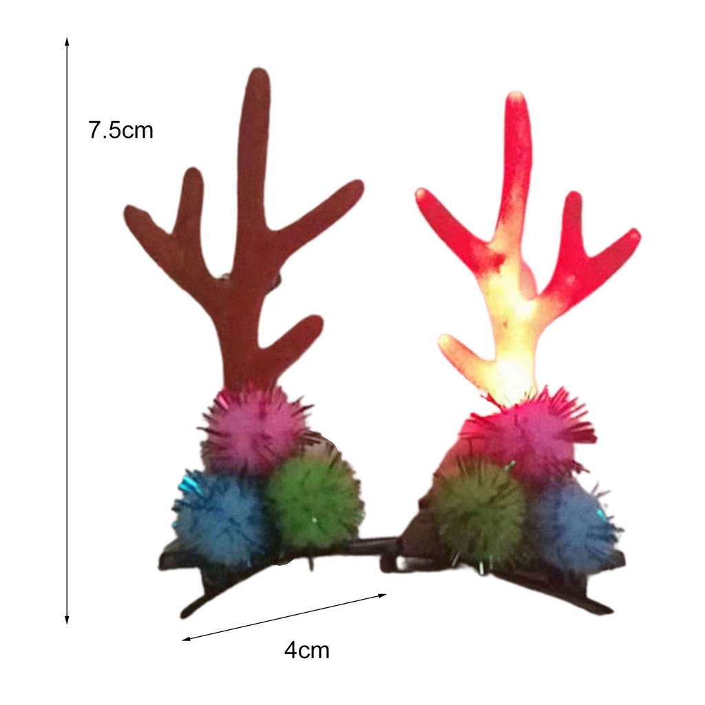 Kẹp tóc hình sừng tuần lộc có đèn LED