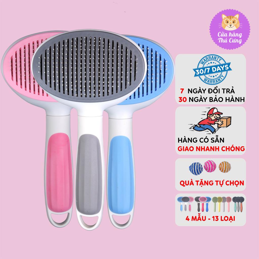 Lược chải lông chó mèo Lược nút bấm lớn chính hãng đóng hộp gỡ rối cho chó mèo