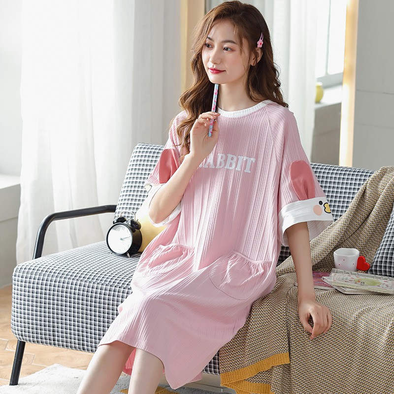Đầm Ngủ Cotton Dài Thanh Lịch Cho Nữ