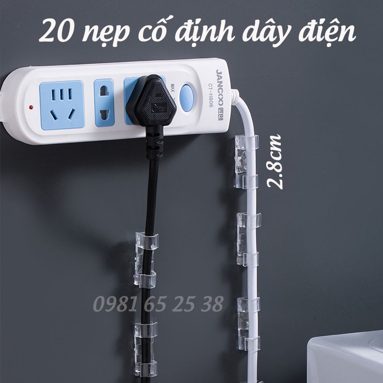 Nẹp Dây Điện Dán Tường, 20 Nẹp Dây Điện Chống Rối (Loại I)