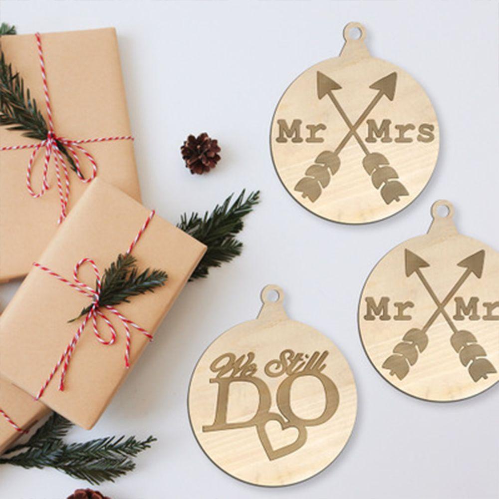 Set 3 Phụ Kiện Treo Trang Trí Cây Thông Noel Bằng Gỗ DIY