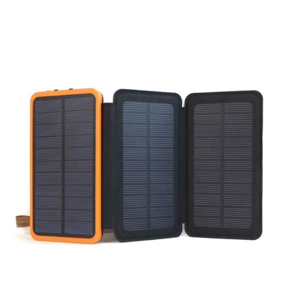 Sạc dự phòng thu năng lượng mặt trời 16.000mAH (4 cell) (Đen viền Cam)