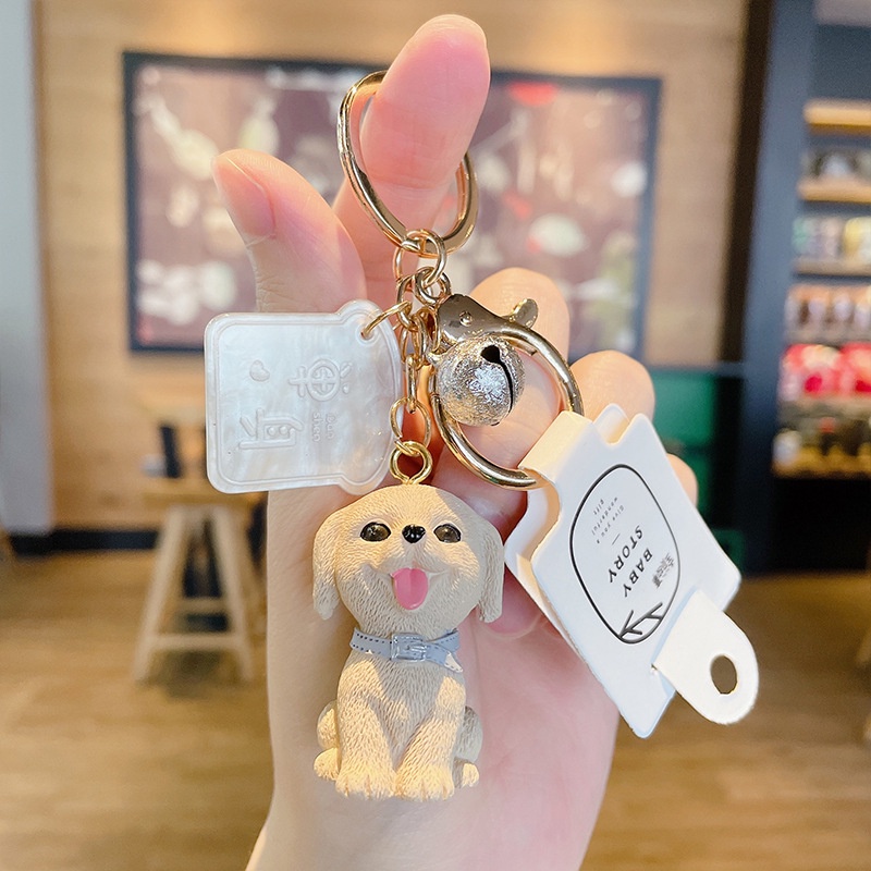 Móc Khóa Hình Gia Đình Cún Con Hoạt Hình Đáng Yêu