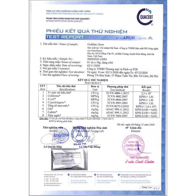 Sữa non tổ yến Goldilac Grow - 1 Gói dùng thử 14g